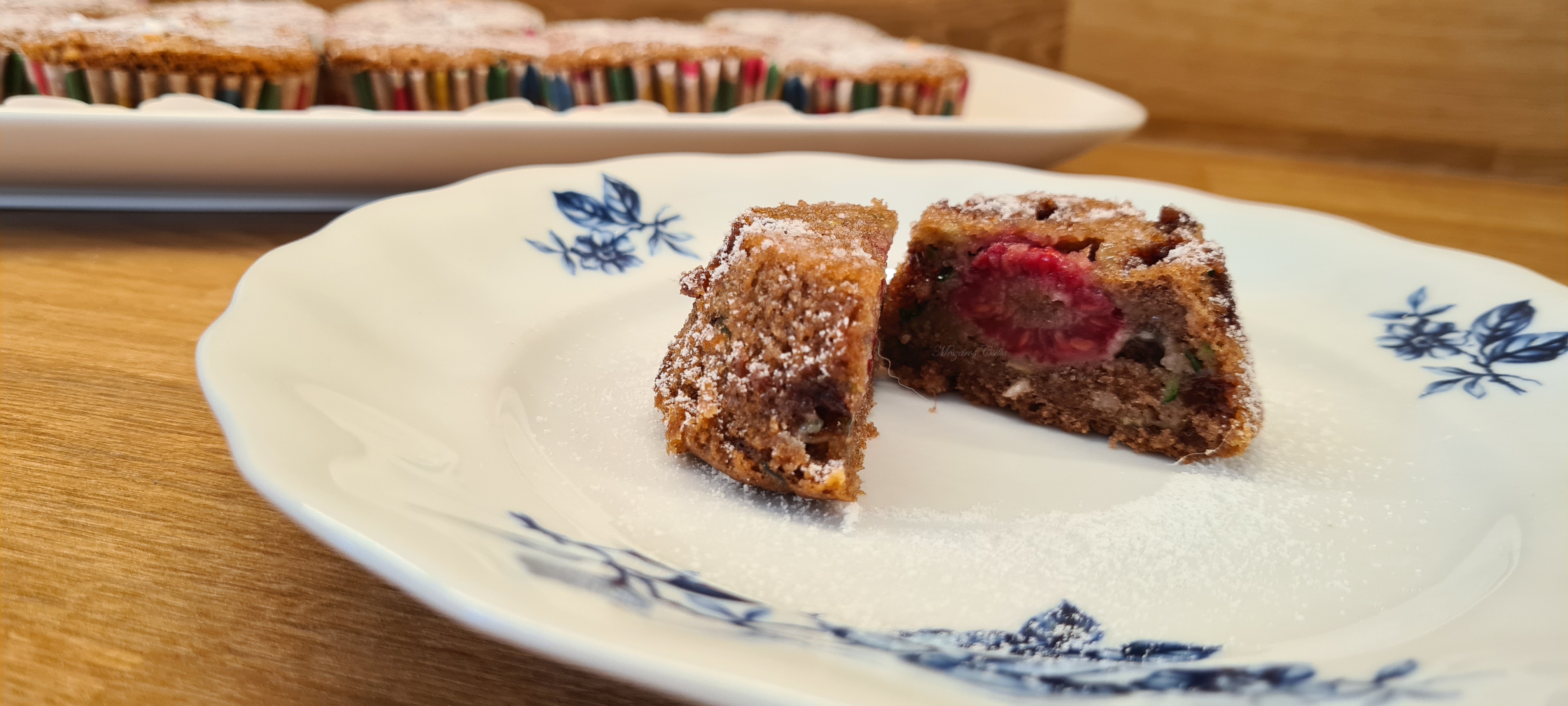 Glutén-és laktózmentes cukkinis málnás muffin 🧁