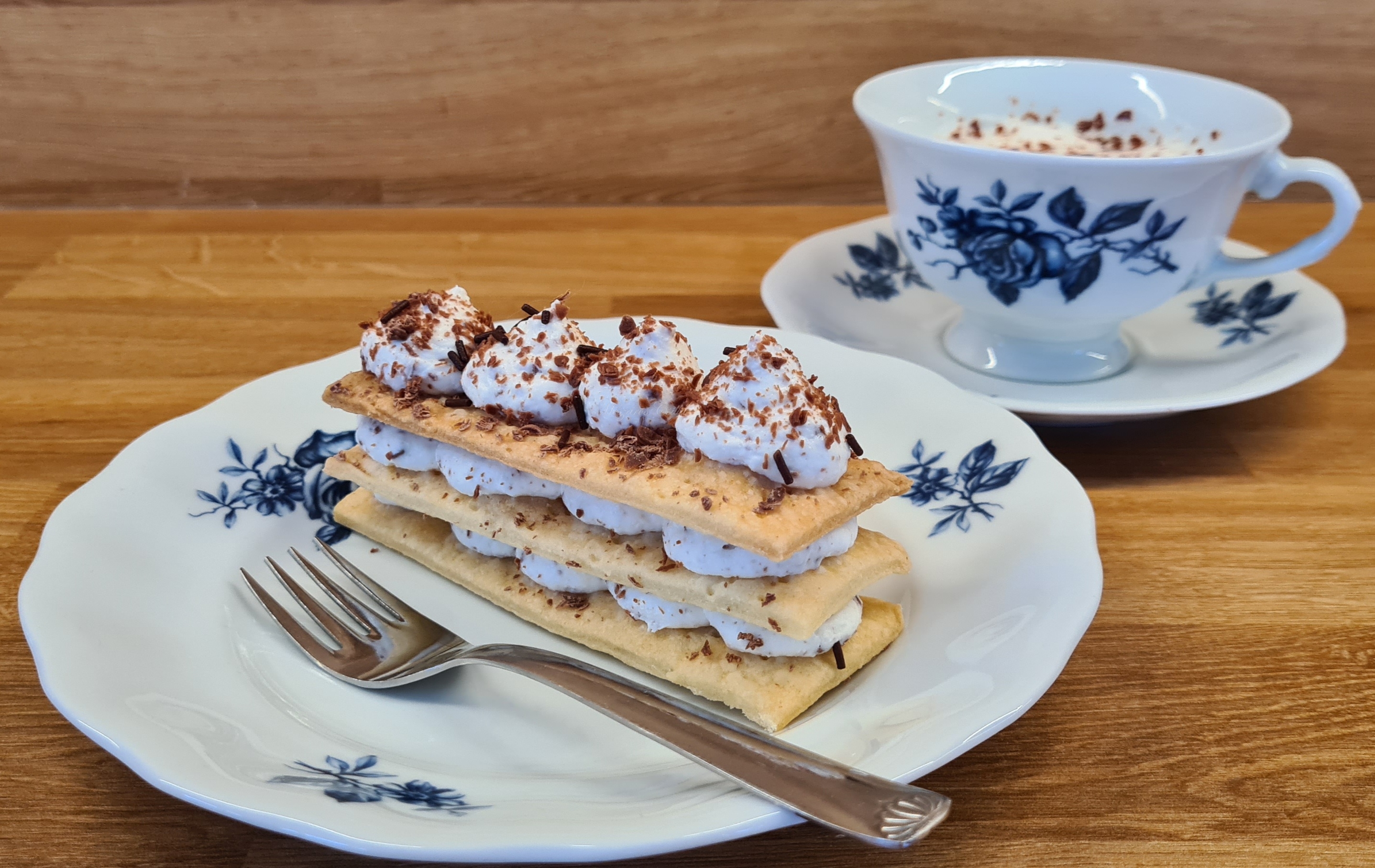 Glutén- és laktózmentes millefeuille turókrémmel töltve