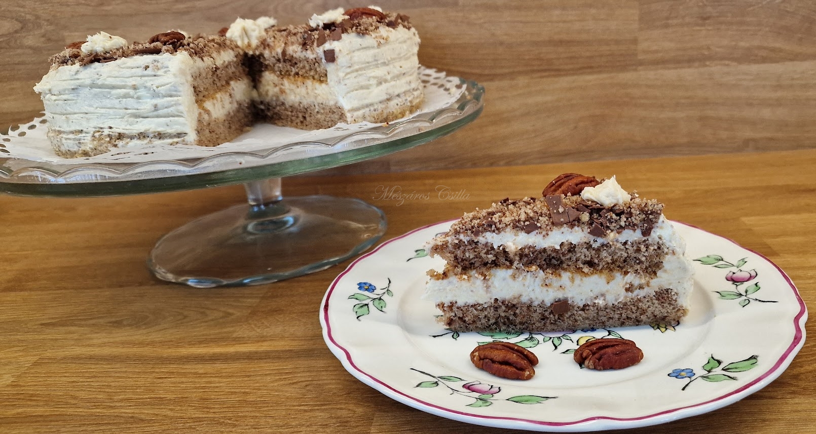 Glutén- és laktózmentes pekándiós torta